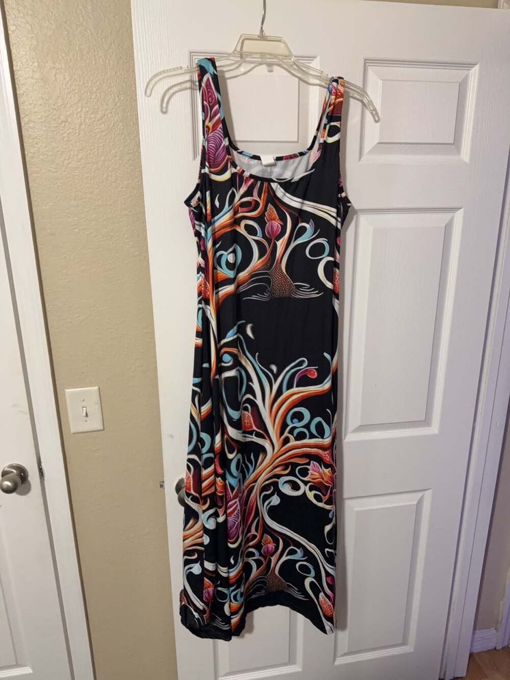 Abstract Print Sleeveless Maxi Dress Size 2XLplus one shorts 1xl